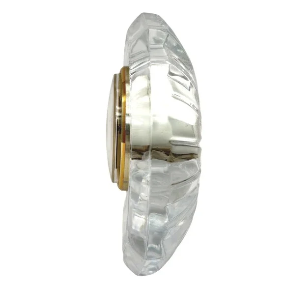 Crystal Desk Clock France Staiger Germany Quartz Cut Glass WORKS w/ Battery - Picture 10 of 16